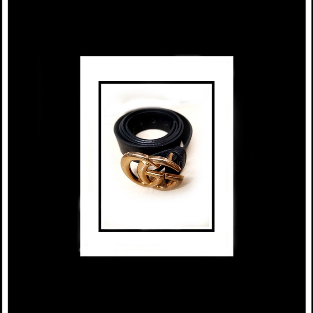 Authentic Unisex Gucci Black Belt, Made in Italy